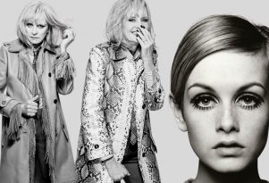 Twiggy en la campaña Primavera/Verano 2026 de Burberry con abrigo de cuero y estilo mod