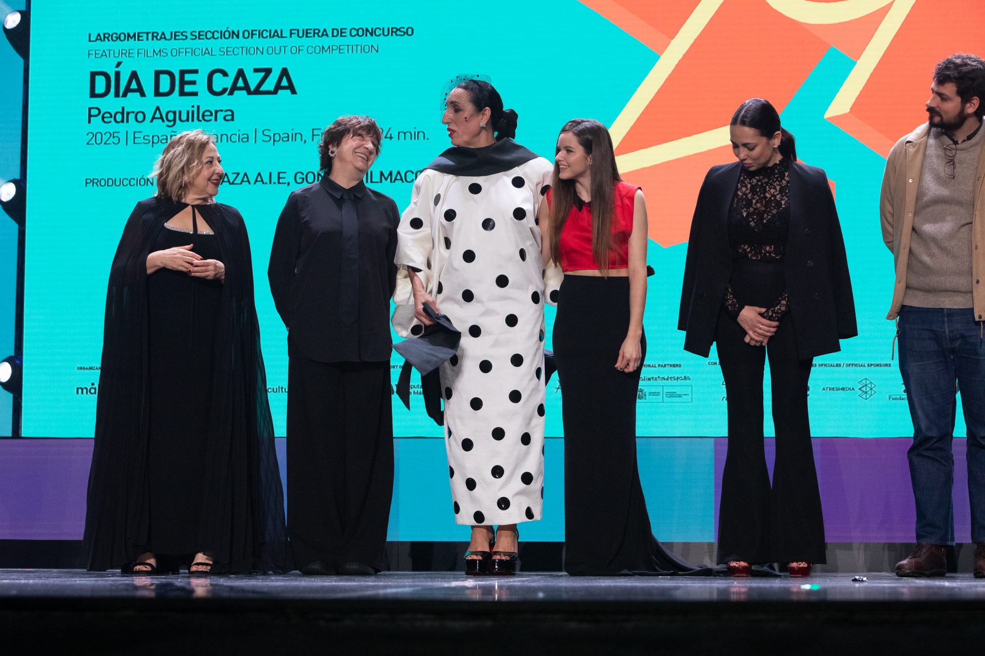 Rossy de Palma protagonizando la película Día de caza en el Festival de Málaga junto a Carmen Machi y Blanca Portillo
